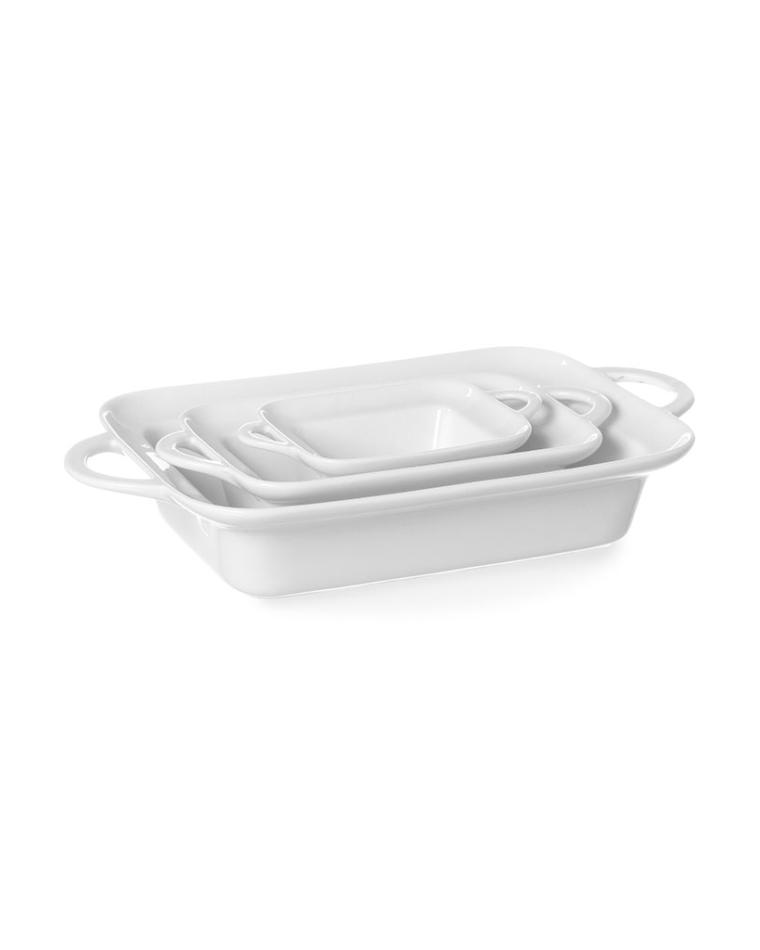 Tapas-Gericht - 3 Stück - 18,5 x 26 cm - Weiß - Porzellan - Hendi - 784129