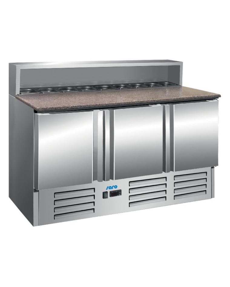 Pizza-Kühltisch - 3 Türen - H 109 x B 136,5 cm - Edelstahl - Saro - 323-10051