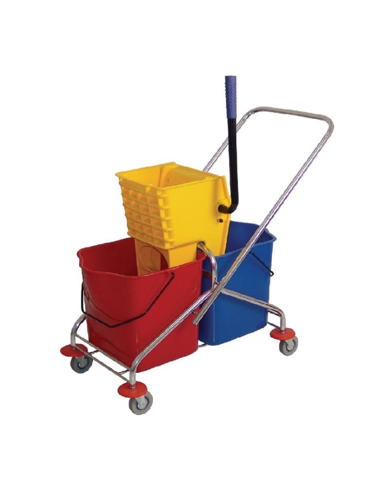 Reinigungswagen mit Presse - Duo - 2x 23 L - Jantex - M880