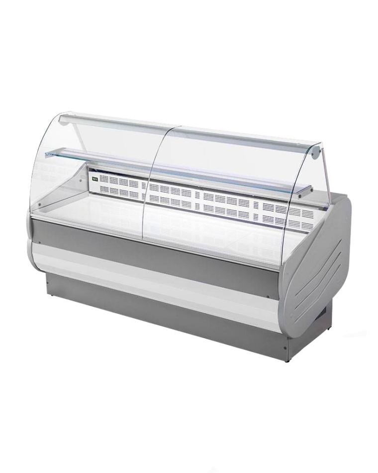 Kühltheke Master – 200 cm – gebogenes Fenster – 490 W – 230 V – Weiß/Grau – G-Line