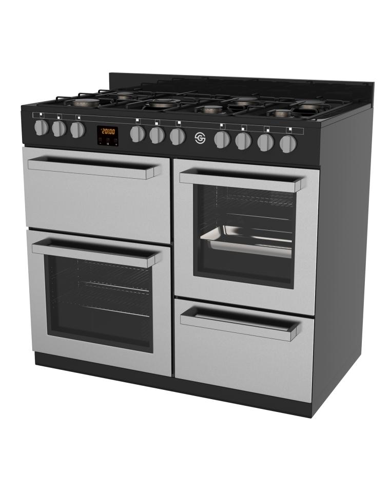 Gasherd - 7 Brenner - H 90 x 100 x 60 cm - Edelstahl - G-Line