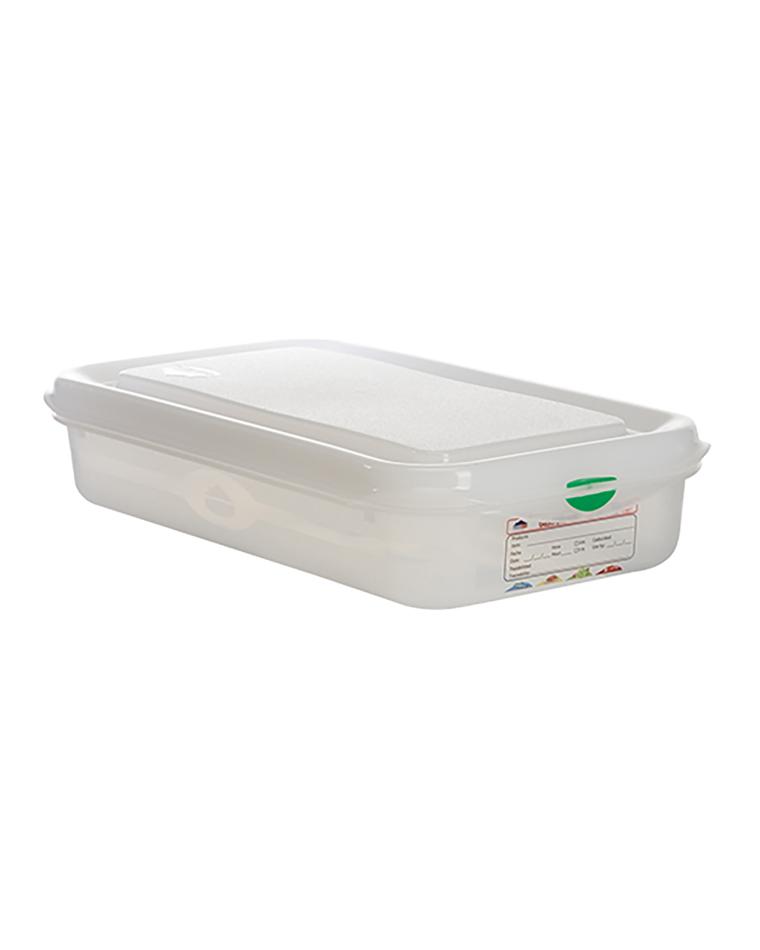 Lebensmittelbox - 1/3 GN - 2,5 Liter - H 6,5 x 32,5 x 17,6 CM - Polypropylen - Transparent - -40°C / +100°C - Luftdicht verschließbar - Denox - 600430