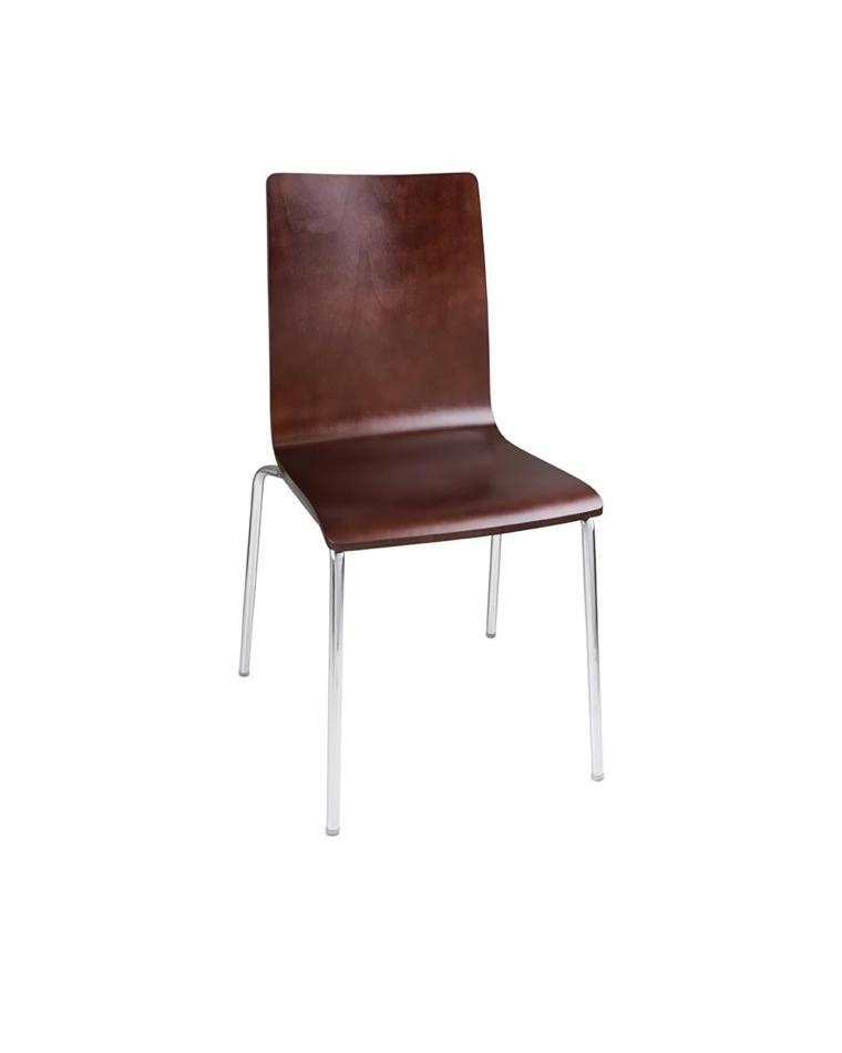 Stuhl mit quadratischer Rückenlehne Walnuss - 4 Stück - GR343 - Bolero