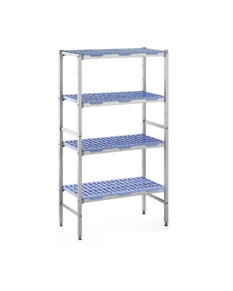 Line Rack - 4 Böden - H 175 x 40 CM - Aluminium/Polypropylen - Tournus