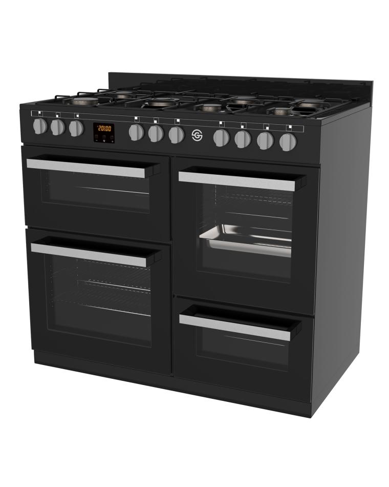 Gasherd - 7 Brenner - H 90 x 100 x 60 cm - Schwarz - G-Line