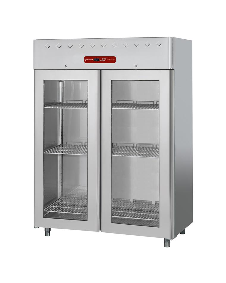 Gastro-Kühlschrank - 1400 Liter - 2 Glastüren - 2/1 GN - H 202,5 x 154 x 82 cm