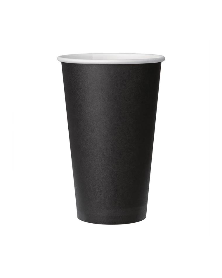 Einweg-Kaffeebecher - 0,45 Liter - 1000 Stück - Schwarz - H 13 cm - Fiesta - GF044