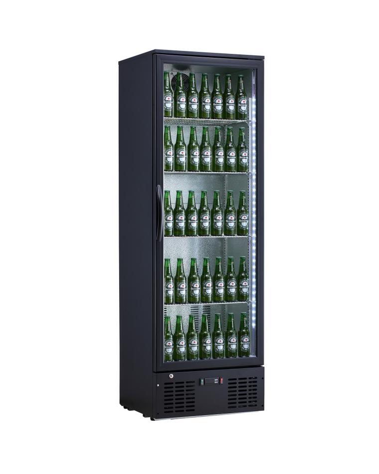 Kühlschrank-Glastür – 235 Liter – Schwarz – Aluminium – Promoline