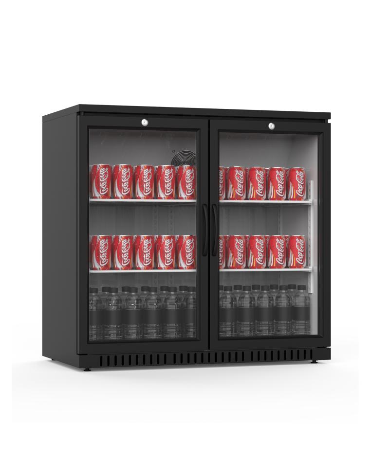 Getränkekühlschrank - 210 Liter - 2 Türen - Schwarz - Promoline