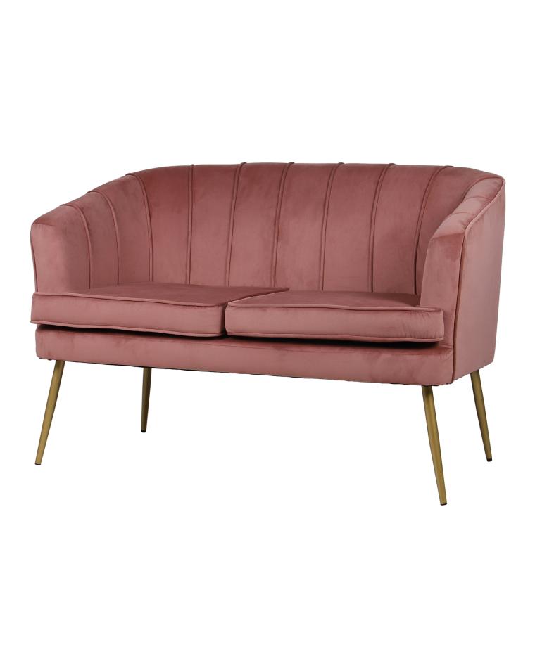 Catering-Sofa – Relax – 120 cm – Samt – Altrosa – G-Line
