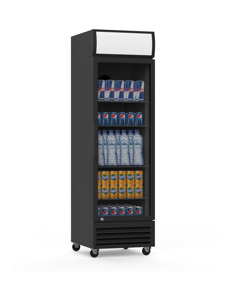 Getränkekühlschrank - 360 Liter - 1 Tür - Schwarz - Promoline