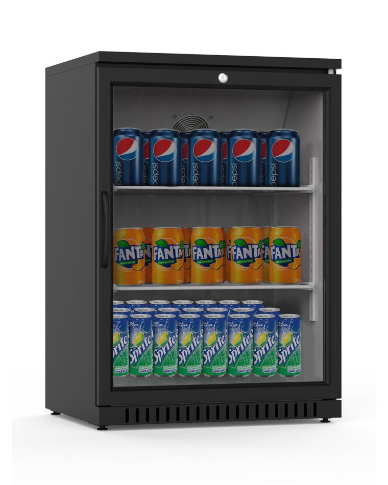 Getränkekühlschrank - 130 Liter - 1 Tür - Schwarz - Promoline