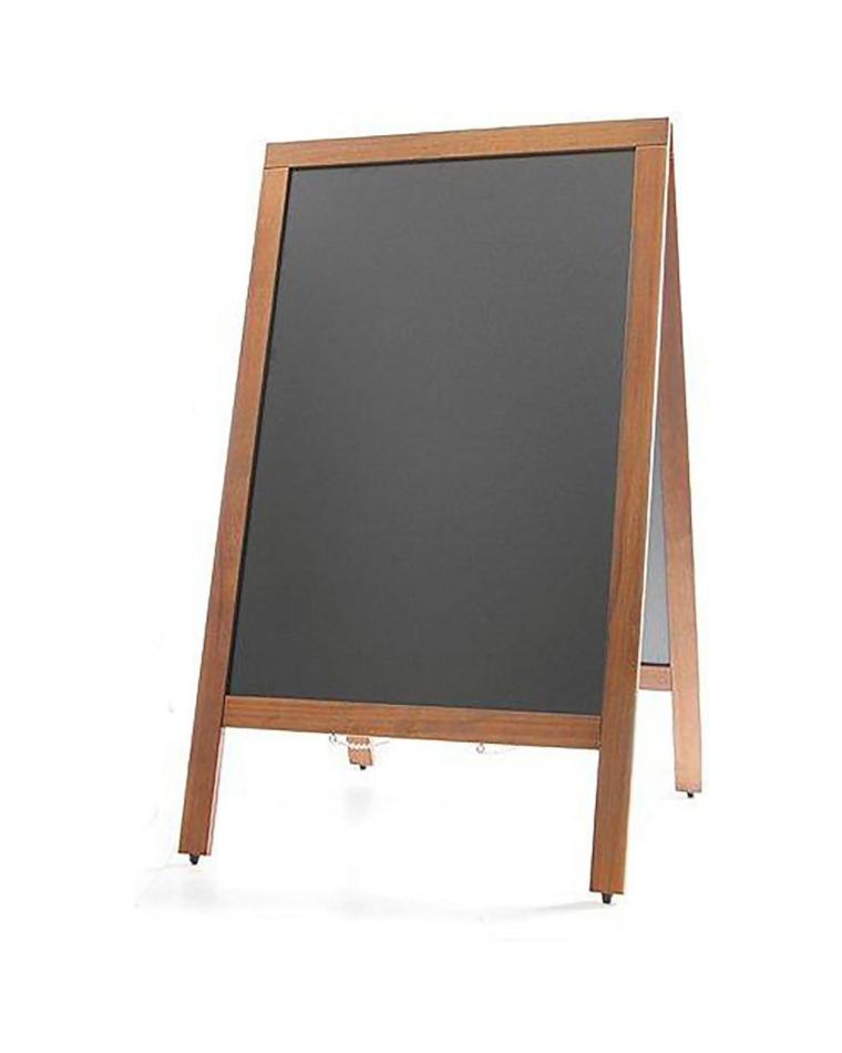 Kreidetafel Holzaufsteller - 70 x 120 cm - Schwarz - Hendi - 664018