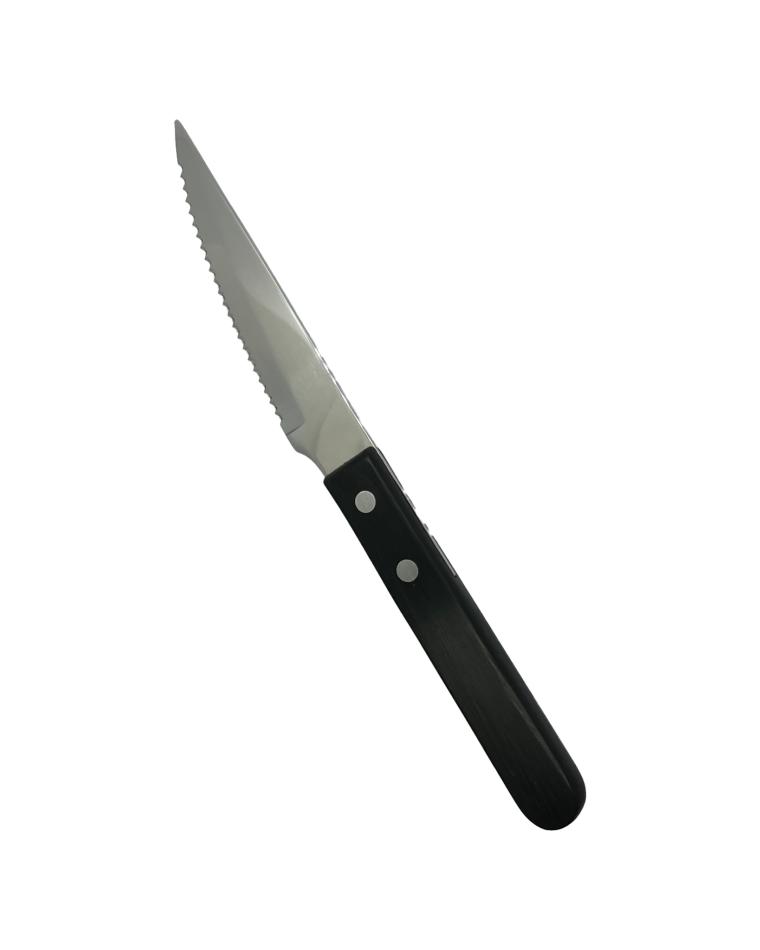 Steakmesser – 20,5 cm – schwarzer Griff – Preto – G-Tableware – 6 Stück – G-Linie
