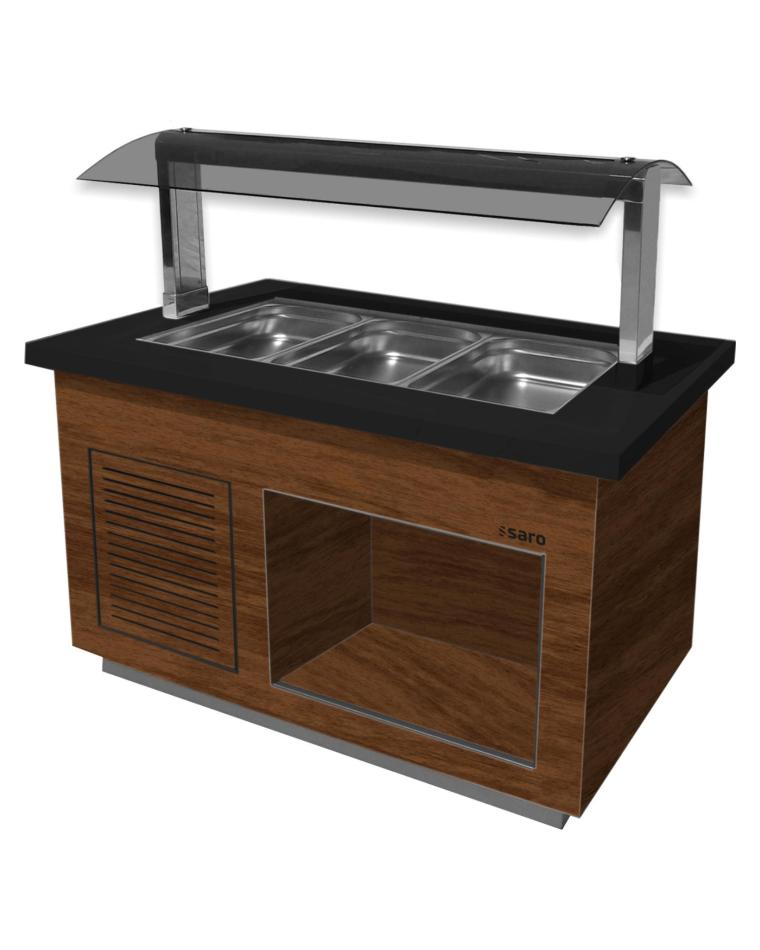 Salatbar - 3x 1/1 GN - Braun - Edelstahl - 230V - H 135 x B 130 x T 88 CM - Saro - 366-2200