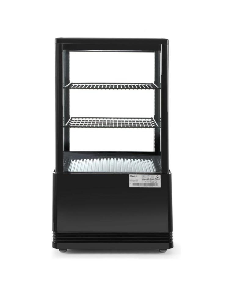 Tischvitrine - Schwarz - 58 Liter - 2 Regale - Hendi - 233627