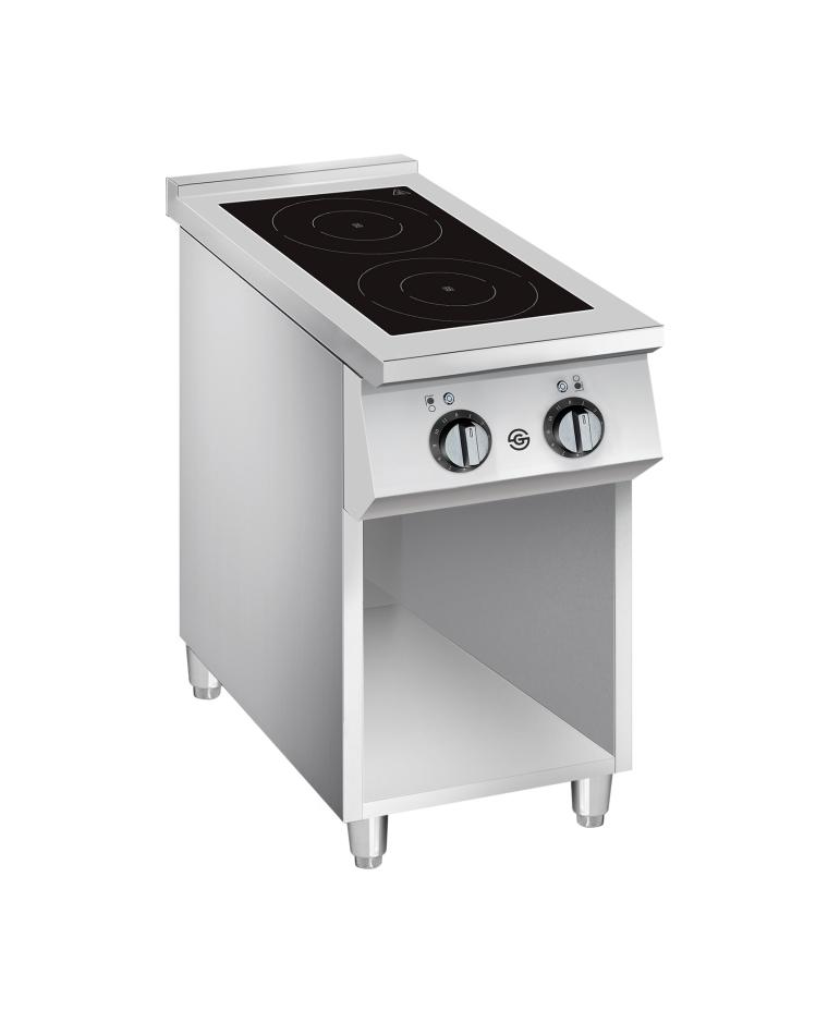Kochtisch - Induktion - 2 Zonen - Edelstahl - H 90 x B 40 x T 70 CM - G-line