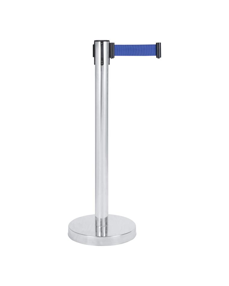 Absperrpfosten Edelstahl mit Zugband - Blau - G-Line - 17130