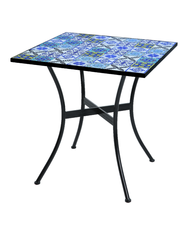 Terrassentisch Griechenland - Keramik - Schwarz - H 72,5 x B 70 x T 70 CM - G-Line