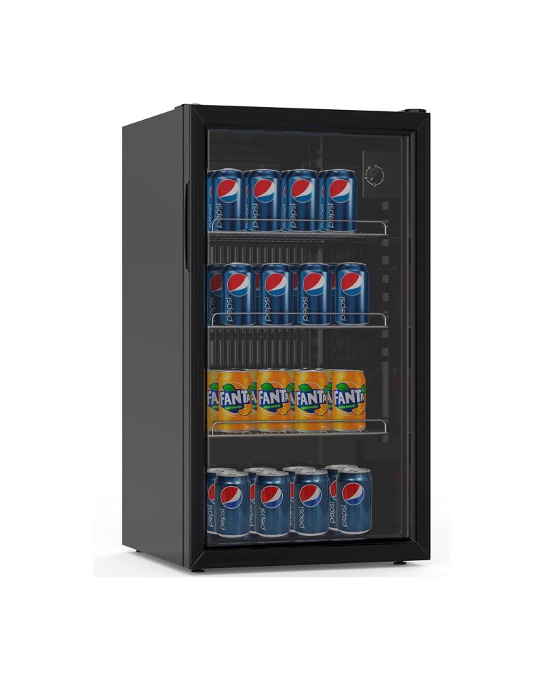 Getränkekühlschrank klein - 80 Liter - Glastür - Schwarz - G-Line