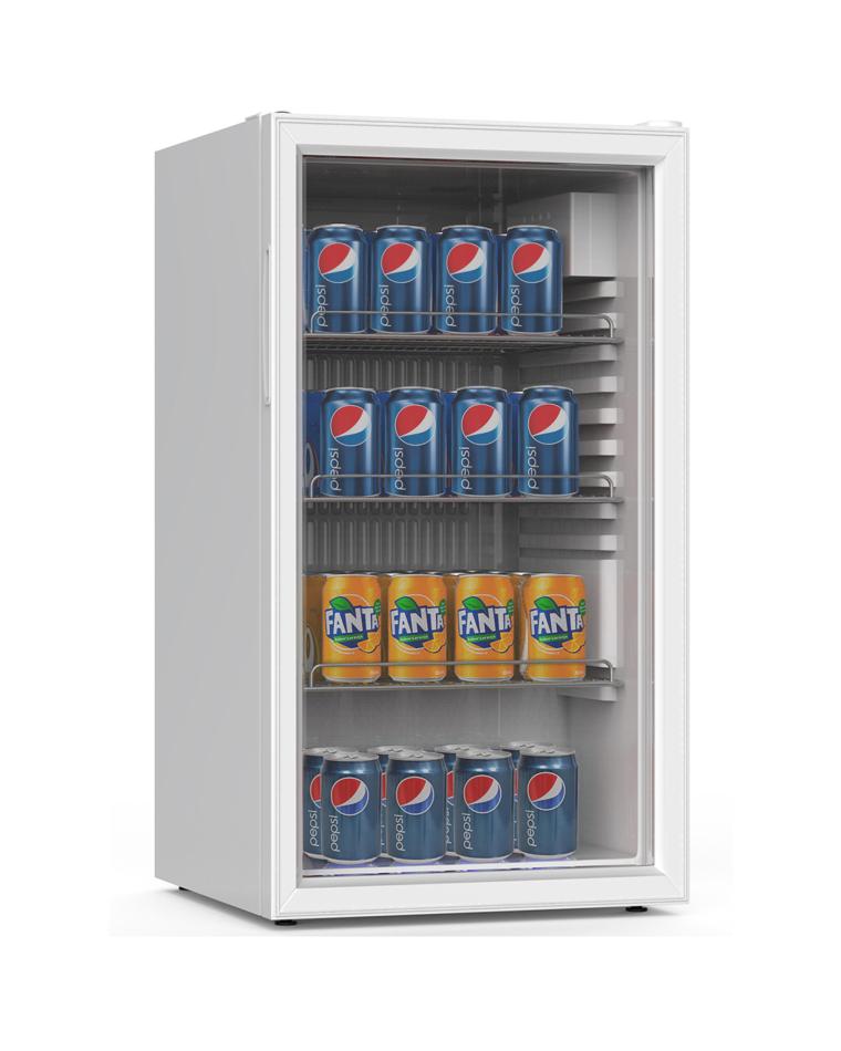 Getränkekühlschrank klein - 80 Liter - Glastür - Weiß - G-Line