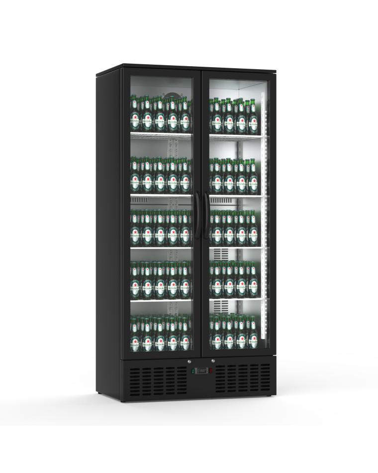 Kühlschrank-Glastür – 385 Liter – Schwarz – Aluminium – G-Line