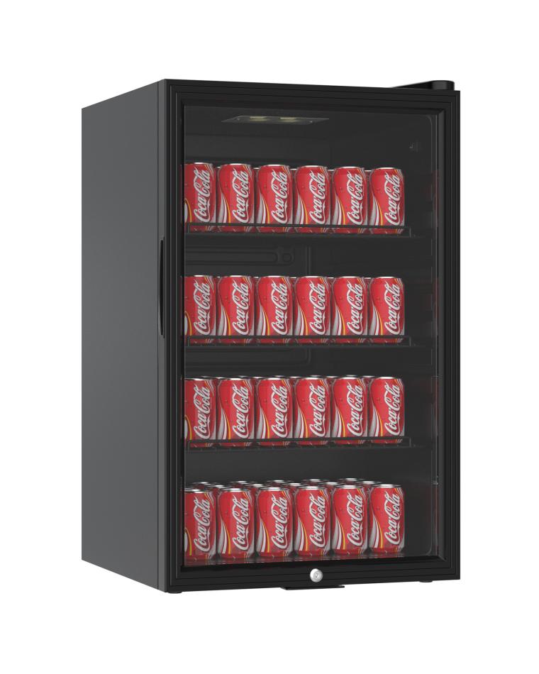 Getränkekühlschrank klein - 115 Liter - 1 Tür - H 84 x 54 x 53 cm - Schwarz - G-Line