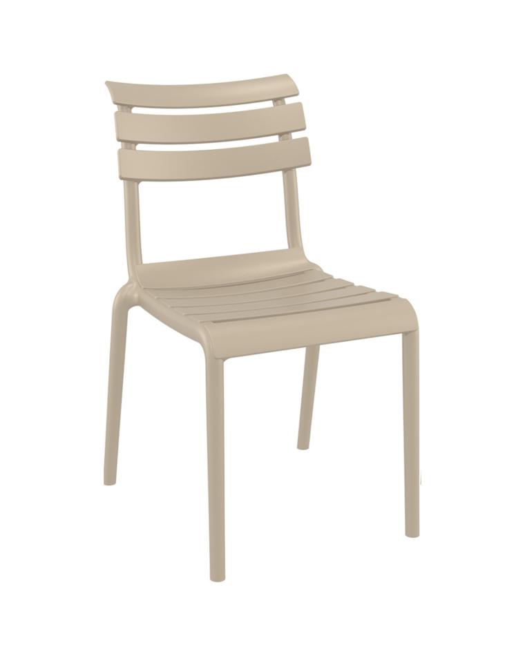 Terrassenstuhl Helen - Stapelbar - Taupe - Kunststoff - G-Line