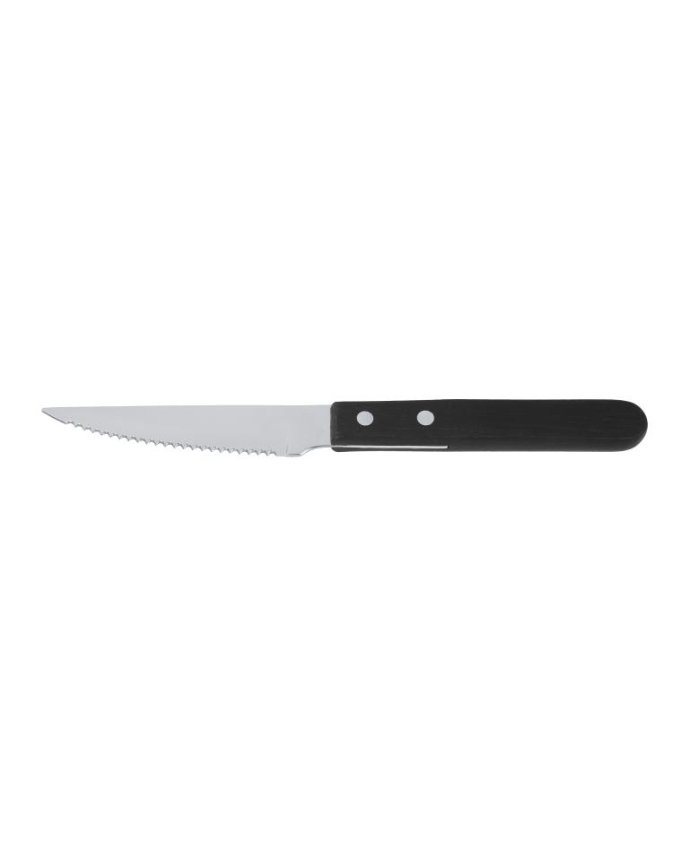 Steakmesser – 20,5 cm – schwarzer Griff – Preto – G-Tableware – 6 Stück – G-Linie