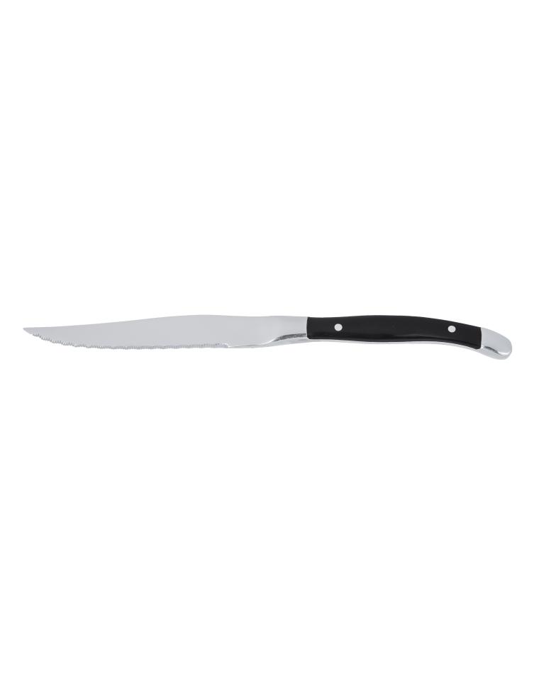 Steakmesser – 23,2 cm – schwarzer Griff – Chuletero – G-Tableware – 6 Stück – G-Linie
