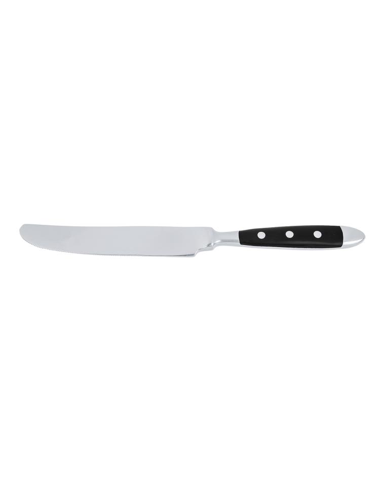 Tafelmesser – 21,4 cm – schwarzer Griff – Bistro – G-Tableware – 6 Stück – G-Linie