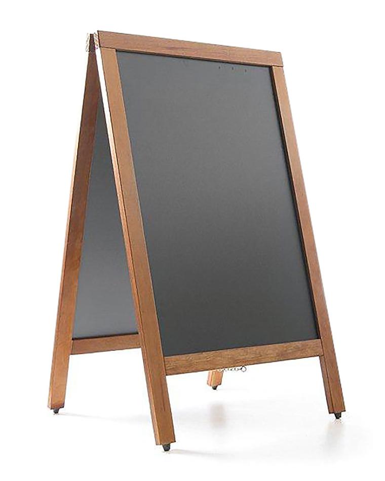 Kreidetafel Holzaufsteller - 50 x 85 cm - Schwarz - Hendi - 664001