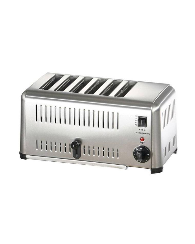 Toaster - 6 Schlitze - Edelstahl - Promoline - 58158