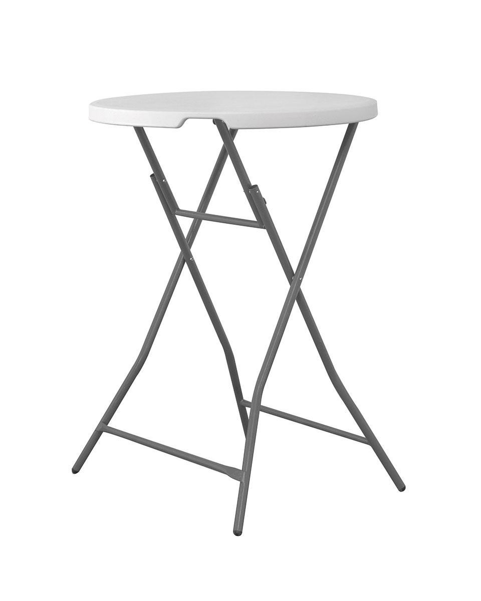 Party Stehtisch - Ø 80 Cm Rund - Weiß / Grau