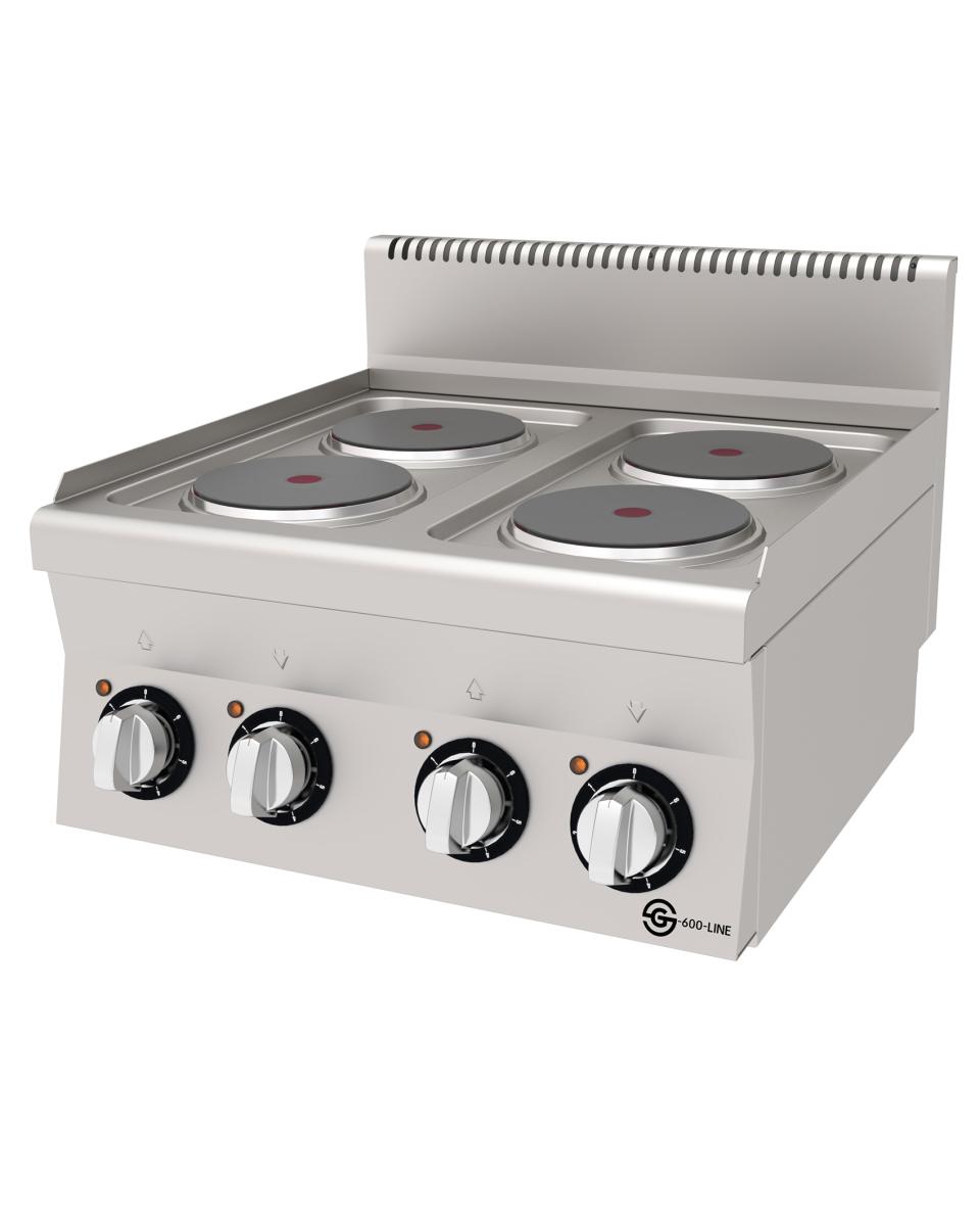 Kochtisch - 4 Zonen - Elektrisch - Edelstahl - 400V - B 60 CM - G600 Line - G-Line