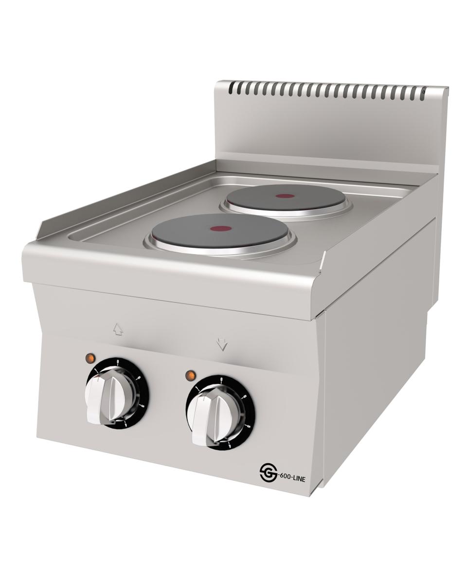 Kochtisch - 2 Zonen - Elektrisch - Edelstahl - 400V - B 40 CM - G600 Line - G-Line
