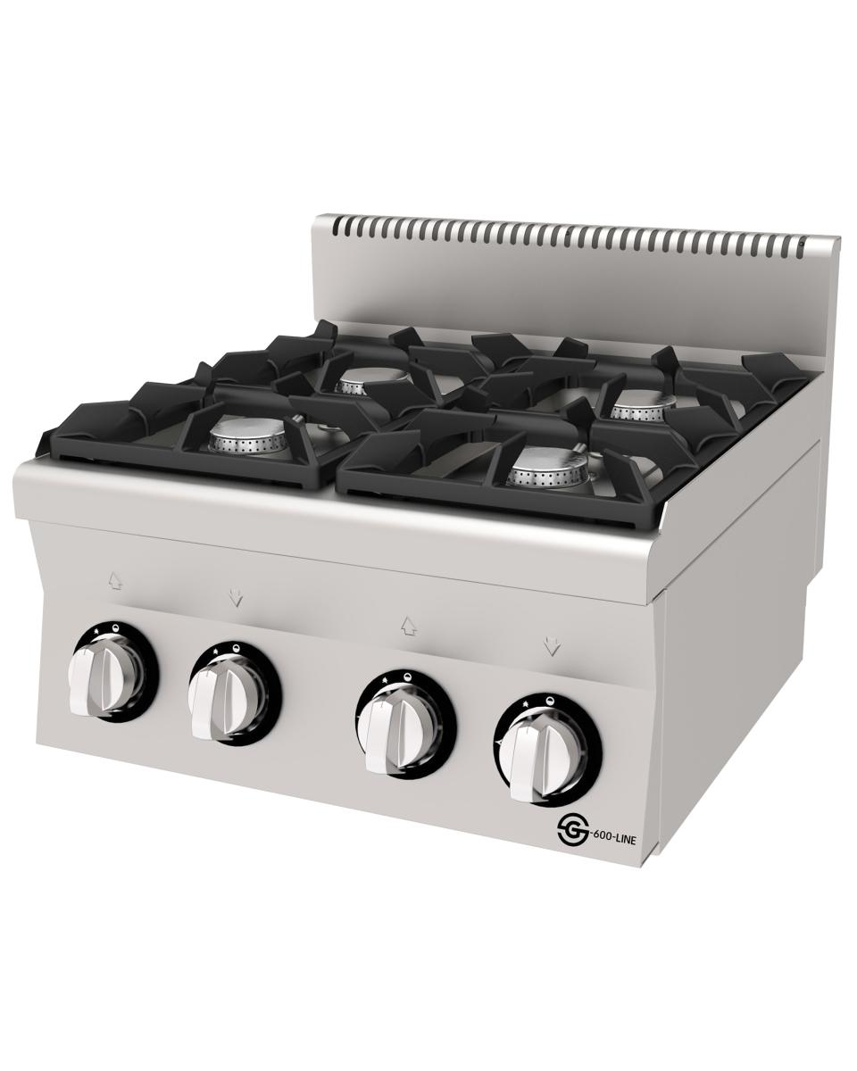 Kochtisch - 4 Brenner - Gas - Edelstahl - B 60 CM - G600 Line