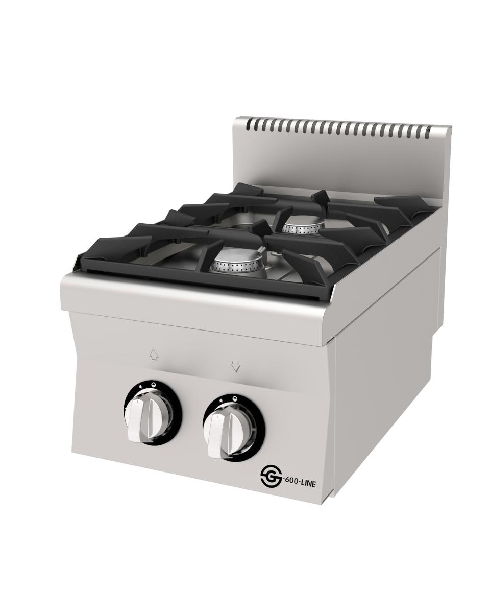 Kochtisch - 2 Brenner - Gas - Edelstahl - B 40 CM - G600 Line