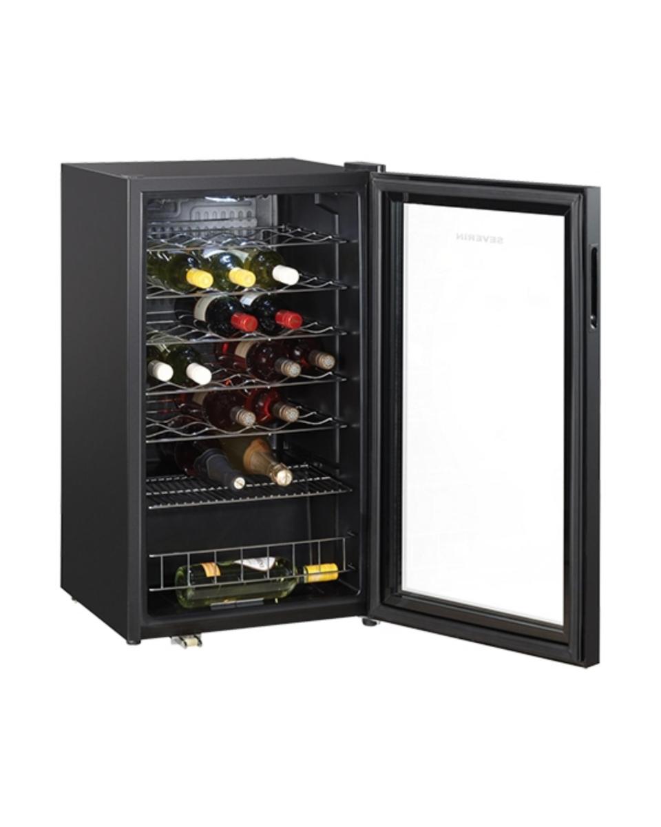 Weinklimaschrank - H 84 x 48 x 47 CM - 29.945 KG - 220 - 240 V - 85 W - Statisch - R600A - Schwarz - 95 Liter - +7°C / +18°C - Severin - 910070