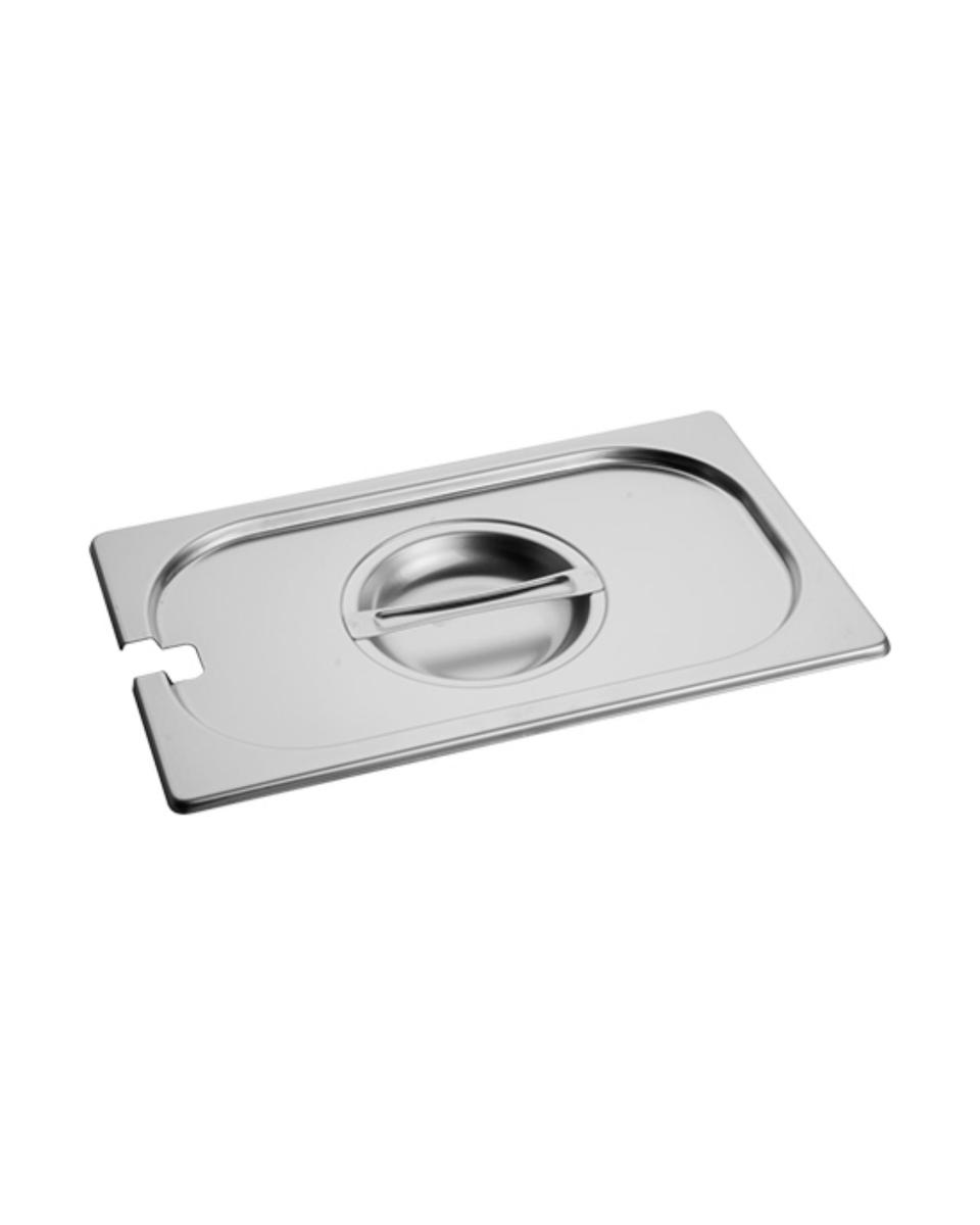 Deckel Gastronorm – 1/4 GN – 26,5 x 16,2 cm – Edelstahl – mit Löffelausschnitt – Caterchef – 953145
