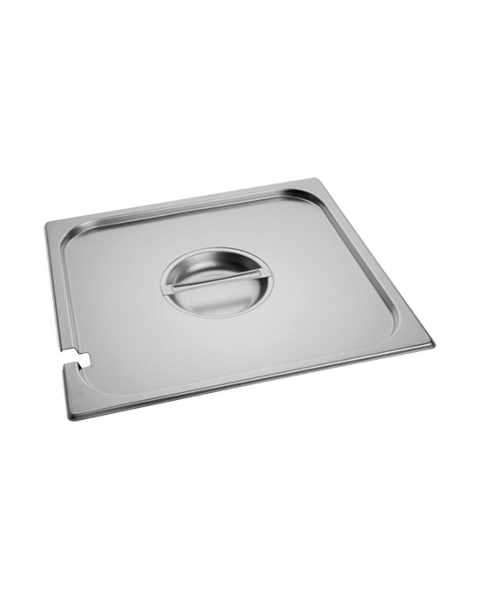 Deckel Gastronorm – 2/3 GN – 35,4 x 32,5 cm – Edelstahl – mit Löffelausschnitt – Caterchef – 953235