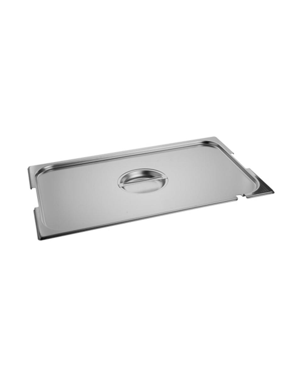 Deckel Gastronorm – 1/1 GN – 53 x 32,5 cm – Edelstahl – mit Löffel- und Griffausschnitt – Caterchef – 953415