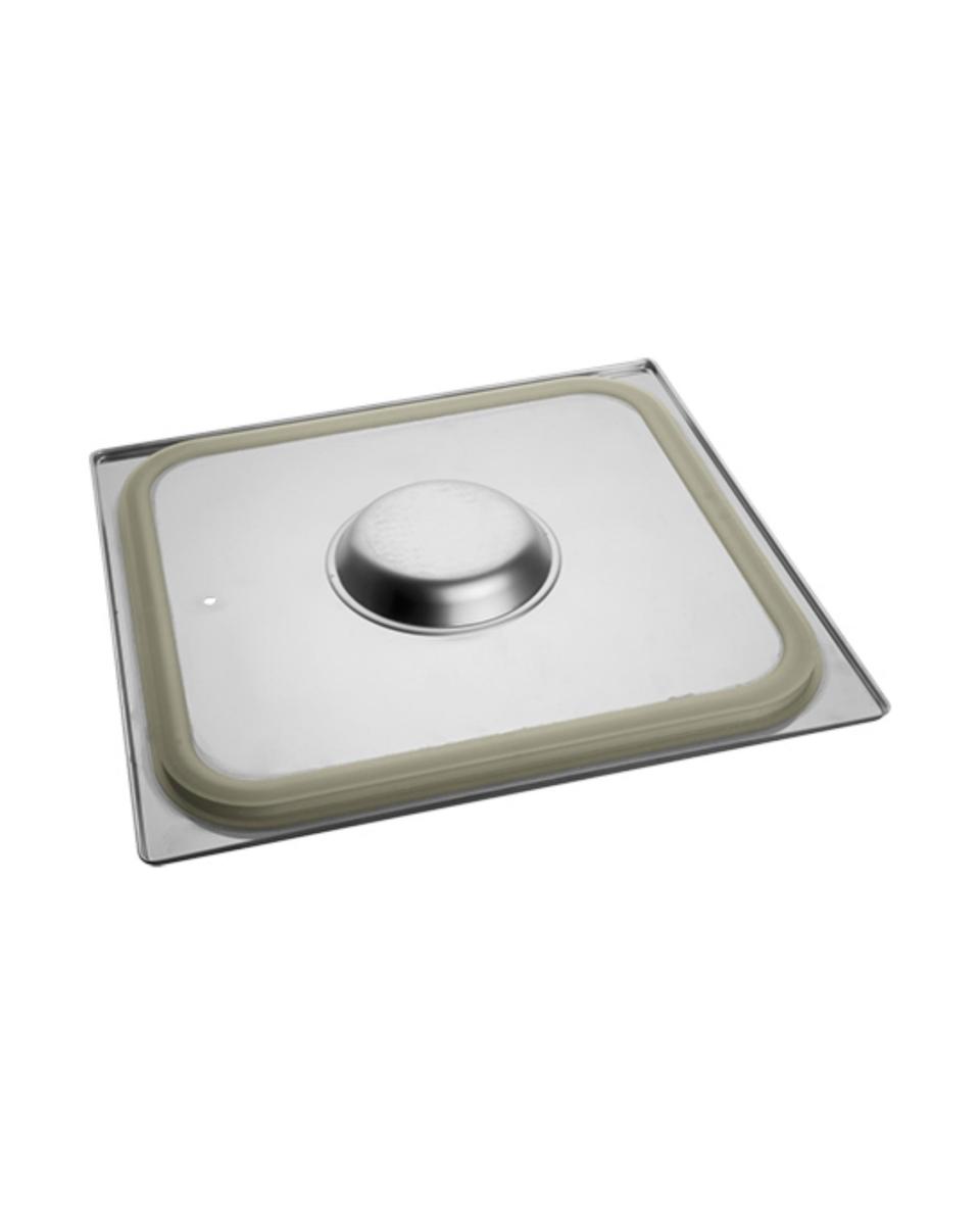 Deckel Gastronorm – 2/3 GN – 35,4 x 32,5 cm – Edelstahl – mit Silikondichtkante – Caterchef – 953535