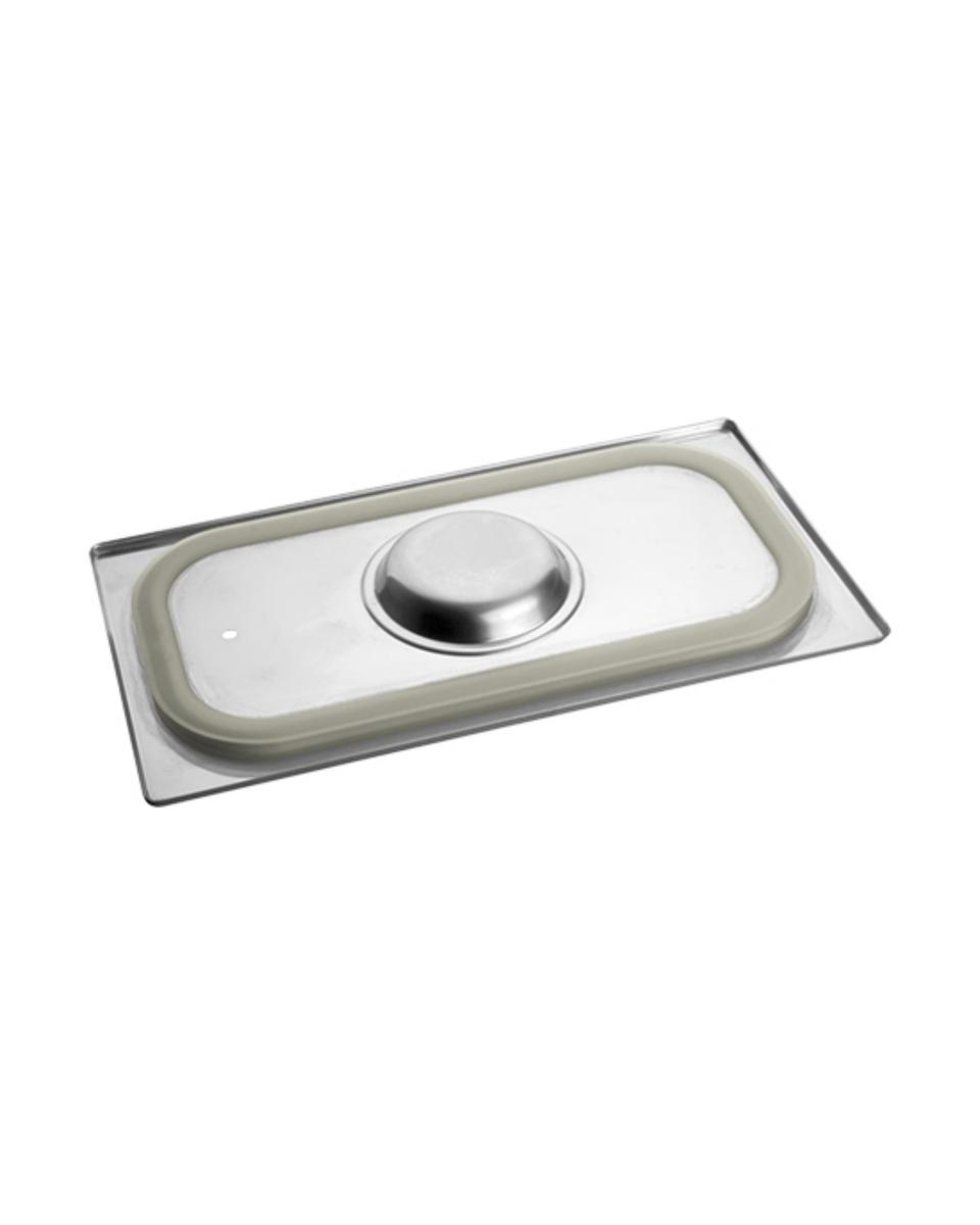 Deckel Gastronorm – 1/3 GN – 32,5 x 17,6 cm – Edelstahl – mit Silikon-Dichtungsrand – Caterchef – 953555