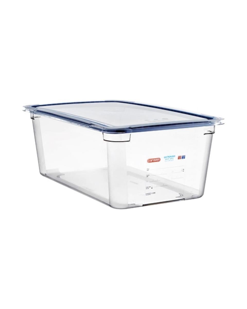 Lebensmittelbox - 1/1 GN - 24 Liter - H 20 x 53 x 32,5 CM - Polycarbonat - Transparent - -40°C / +99°C - Mit Silikondichtkante - Araven - 962411