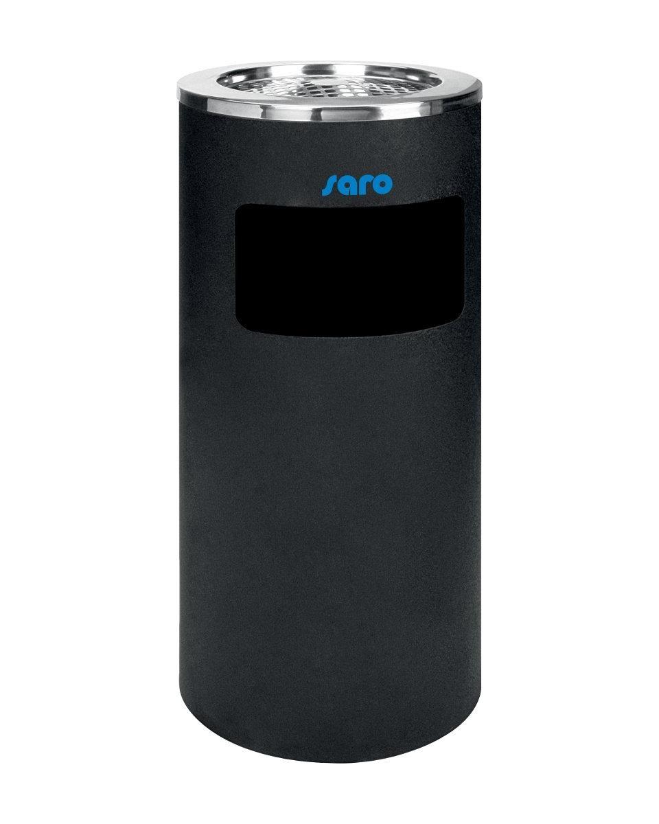 Abfallbehälter mit Aschenbecher - Schwarz - Saro - 399-1003