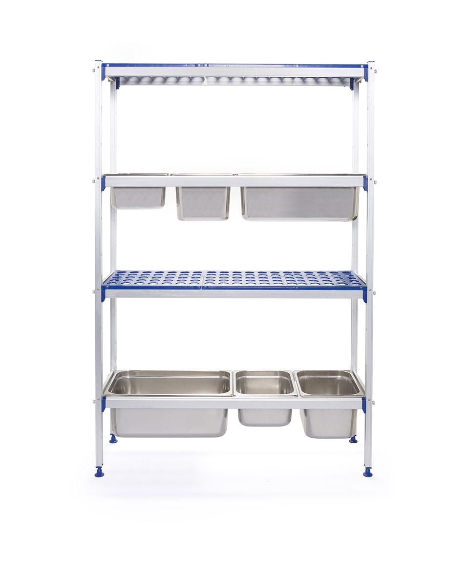Aluminium-Lagerregal - 1/1 GN - 112 x 35,5 cm - Hendi - 812266