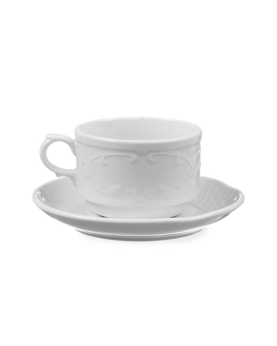 Untertasse für Kaffee- und Capuccinotasse - 12 Stück - Flora - Porzellan - 13,8 cm - Hendi - 787151