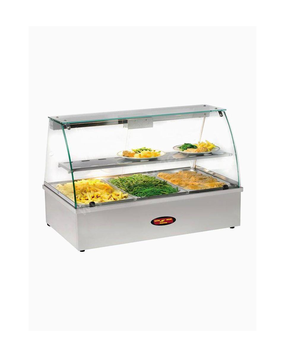 Warmhaltevitrine - Bain-Marie - 3 x 1/1 GN - Edelstahl - Diamond - VBE-311