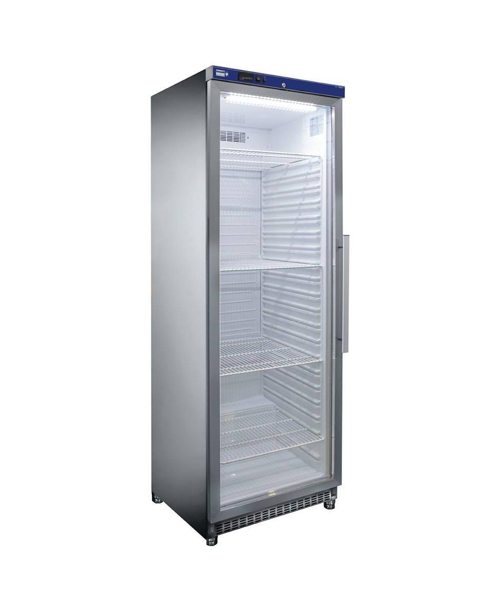 Kühlschrank Glastür – 400 Liter – 1 Tür – H 192,5 x 62,6 x 74 cm – Edelstahl – Diamant – PV400X/G-R6
